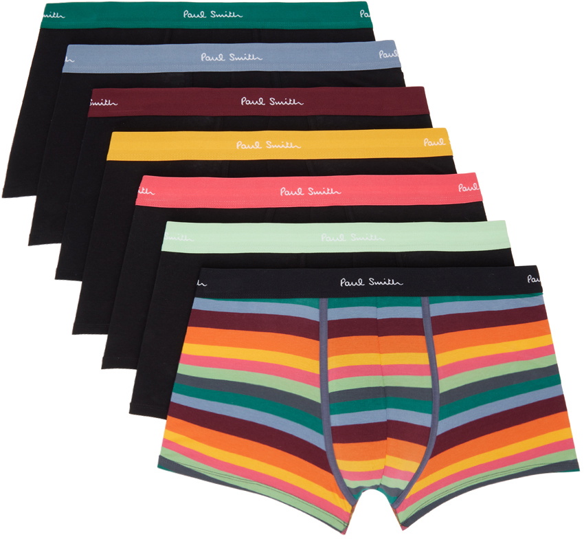 Paul Smith Seven-Pack Black Stripe Boxer Briefs Paul Smith