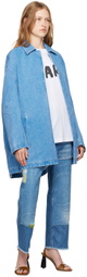 Marni Blue Mending Patch Denim Jacket
