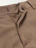 Sunspel - Straight-Leg Pleated Virgin Wool-Twill Trousers - Brown