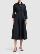 'S MAX MARA Emilia Cotton Blend Midi Shirt Dress