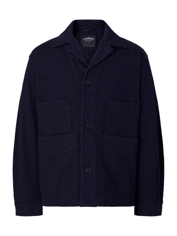 Photo: FrizmWORKS - Waffle-Knit Cotton Jacket - Blue