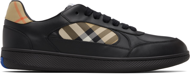 Photo: Burberry Black Leather & Check Terrace Sneakers​