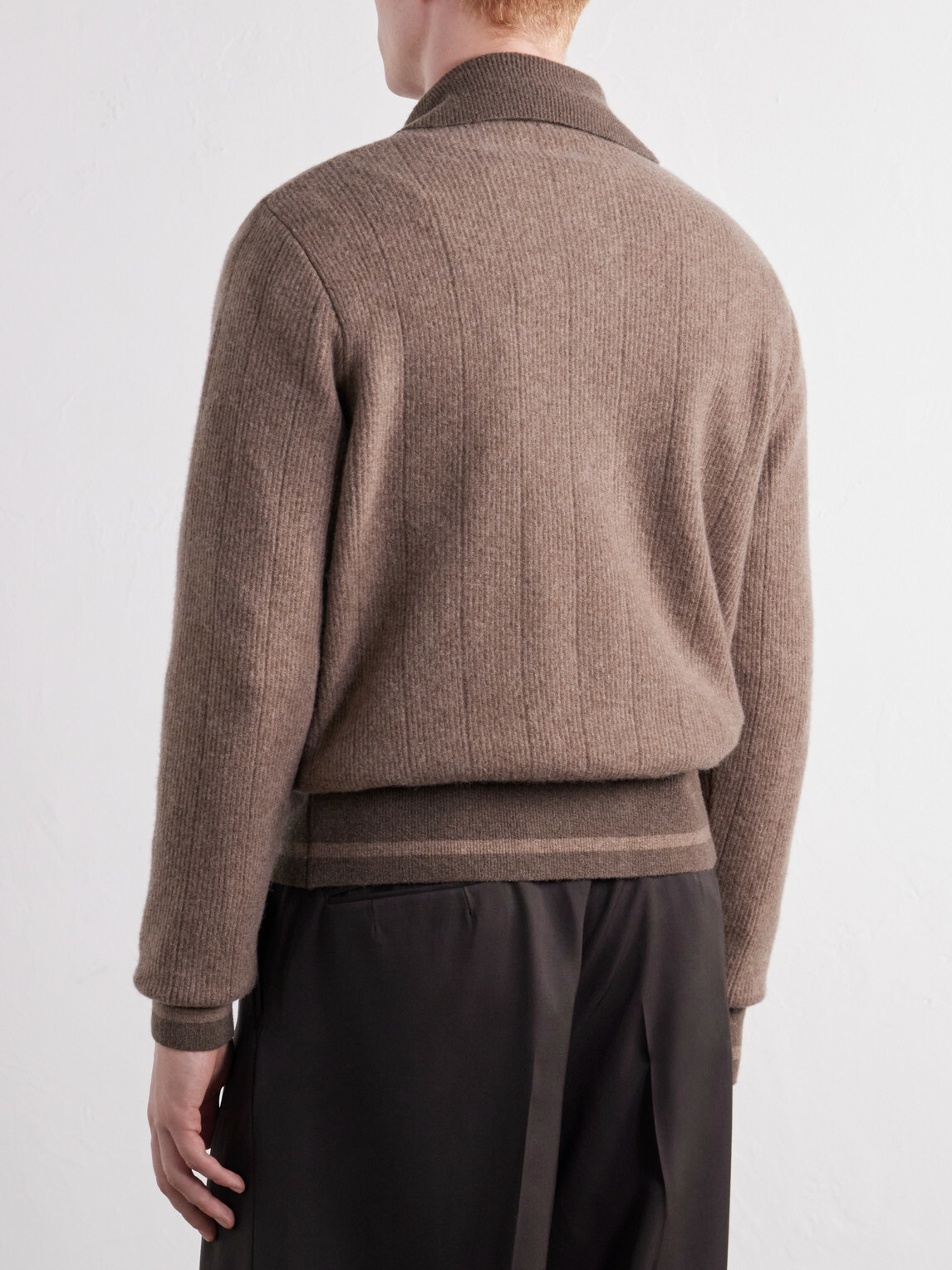 Oliver Spencer - Britten Ribbed Merino Wool Cardigan - Brown