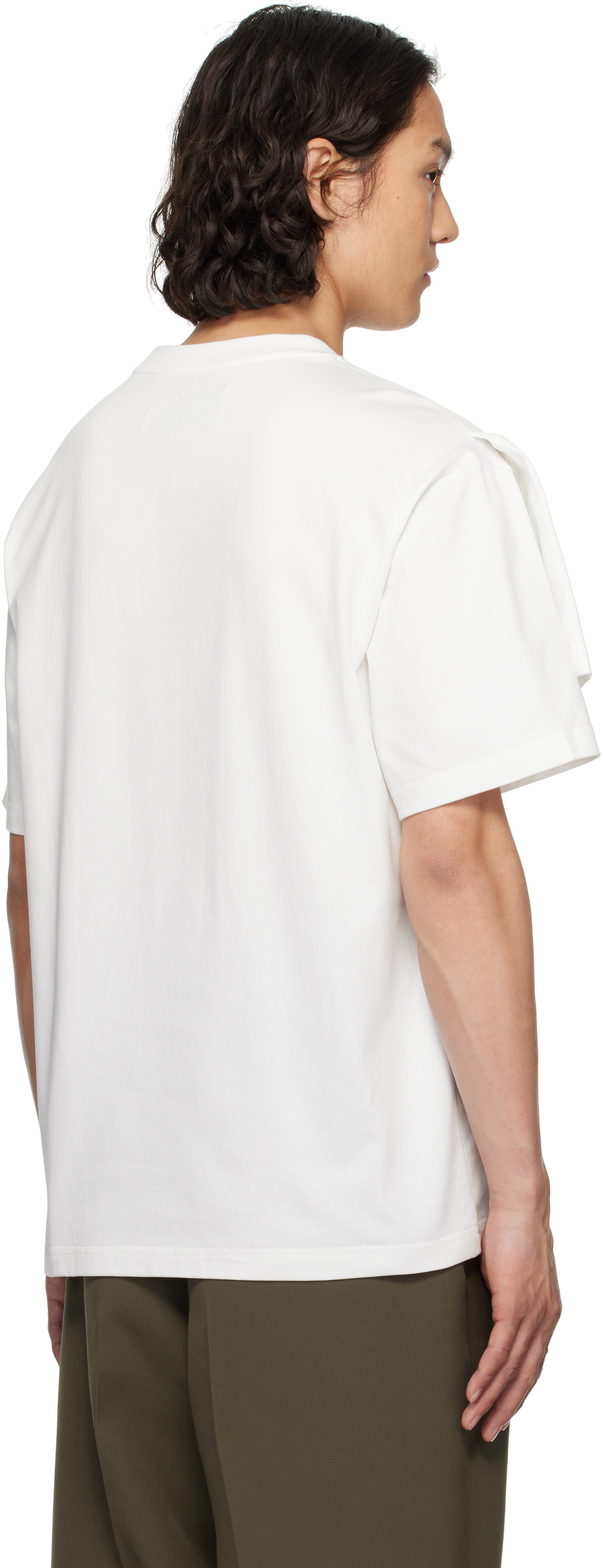 Feng Chen Wang White Double Collar T-shirt