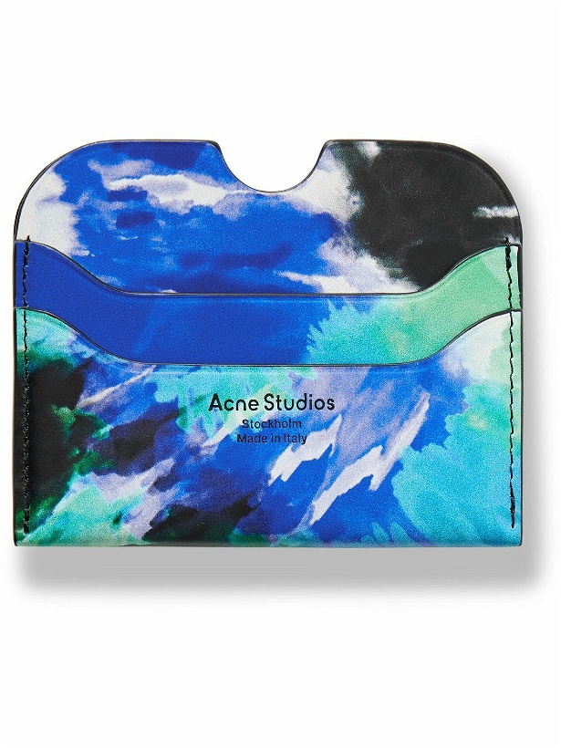 Photo: Acne Studios - Elmas Logo-Print Tie-Dyed Leather Cardholder