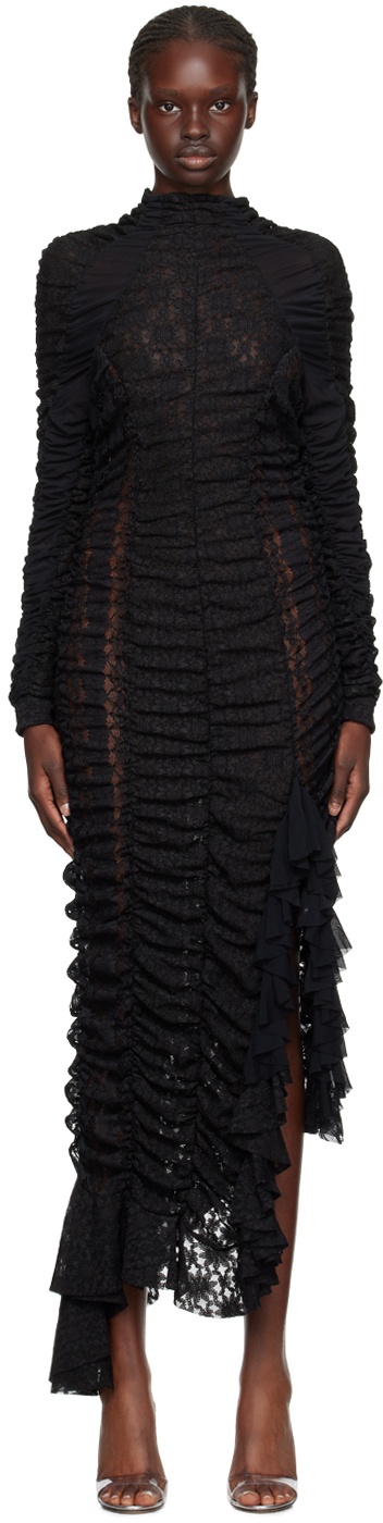 Photo: Ester Manas Black Ruched Midi Dress