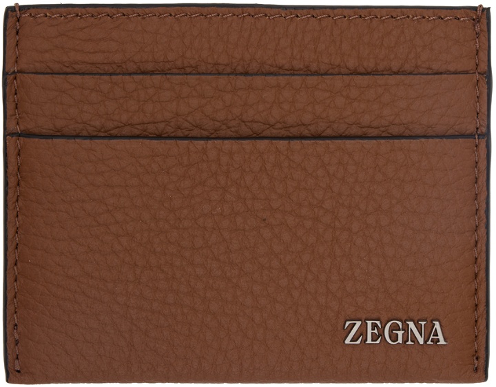 Photo: ZEGNA Brown Simple Card Holder