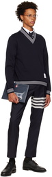 Thom Browne Navy 4-Bar Trousers