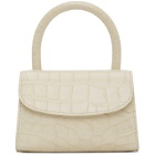 BY FAR Off-White Croc Mini Top Handle Bag
