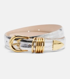 Déhanche Hollyhock croc-effect mirrored leather belt