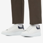 Alexander McQueen Men's Burnished Heel Tab Wedge Sole Sneakers in White/Anthracite