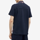 Thom Browne Men's Short Sleeve Button Down Textured Shirt in Navy