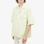 MHL by Margaret Howell Men's Short Sleeve Flat Pocket Shirt in Pale Yellow