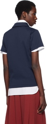 Comme des Garçons Girl Navy Polyester Jersey Polo