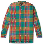 Beams Plus - Grandad-Collar Checked Madras Cotton Shirt - Green