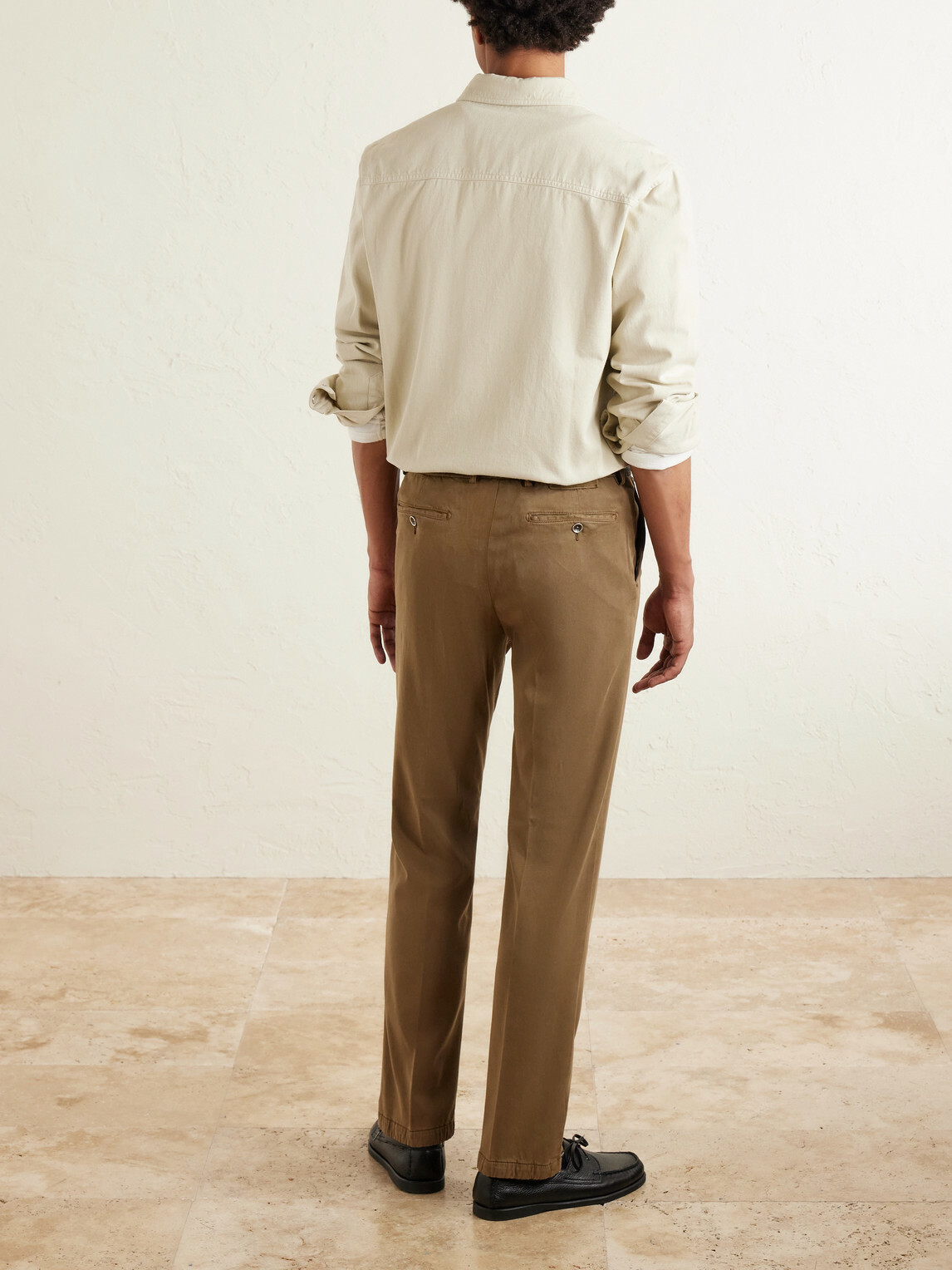 Kiton - Straight-Leg Lyocell-Blend Trousers - Brown