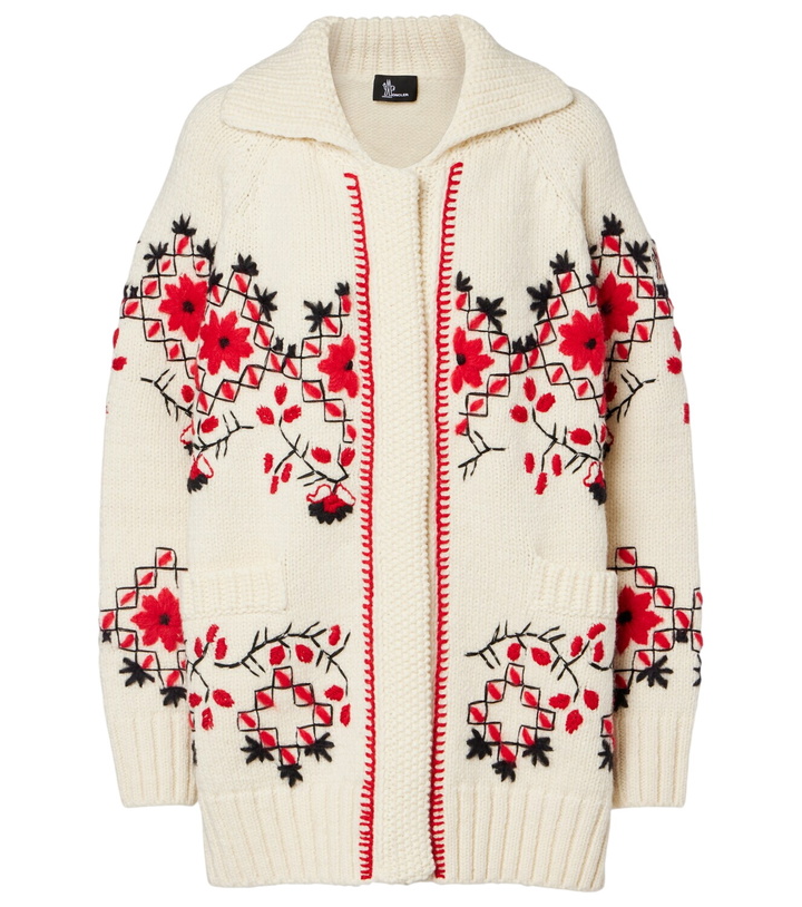 Photo: Moncler Grenoble Embroidered wool-blend cardigan