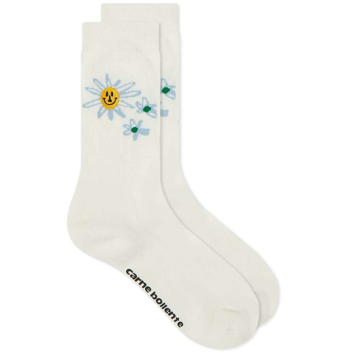 Photo: Carne Bollente Women's Flowers Go Wild Sock in Cream