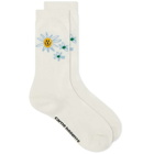 Carne Bollente Women's Flowers Go Wild Sock in Cream