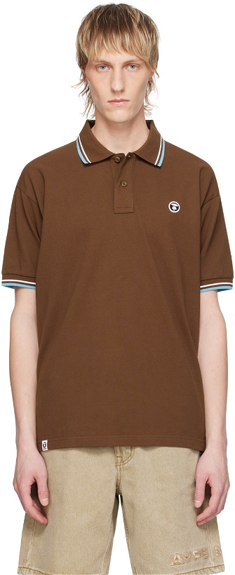 Photo: AAPE by A Bathing Ape Brown Patch Polo