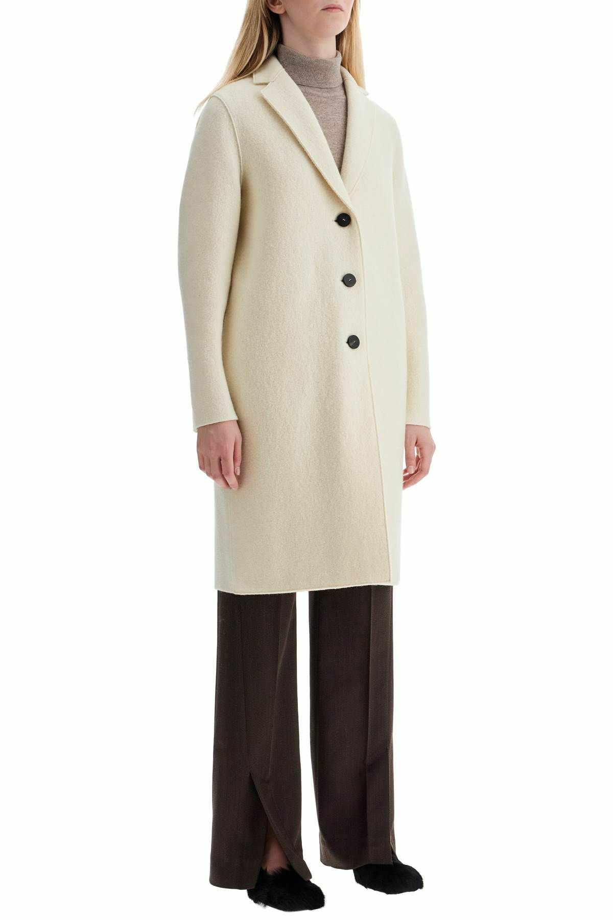 コート HARRIS WHARF LONDON single-breasted wool coat in boiled HARRIS WHARF LONDON single-breasted wool coat in boiled Grey
