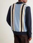 Guest In Residence - Cable Plaza Striped Cashmere Shirt - Blue