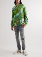 AMIRI - MA Logo-Embroidered Tie-Dyed Cashmere-Blend Sweater - Green