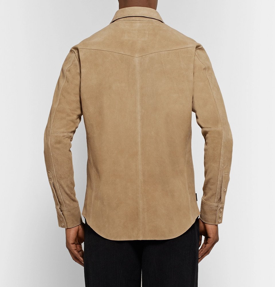 Neighborhood - Slim-Fit Suede Overshirt - Men - Beige Neighborhood