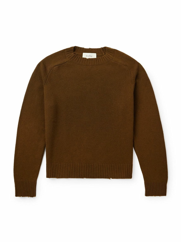 Photo: SECOND / LAYER - Distressed Cashmere Sweater - Brown