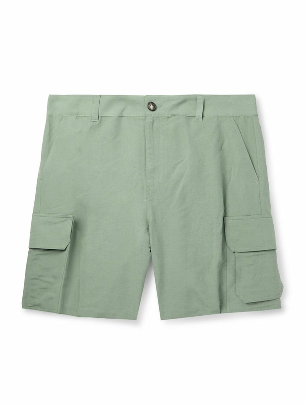Photo: LOEWE - Paula's Ibiza Straight-Leg Canvas Shorts - Green