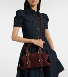 McQueen Farringdon Small suede tote bag
