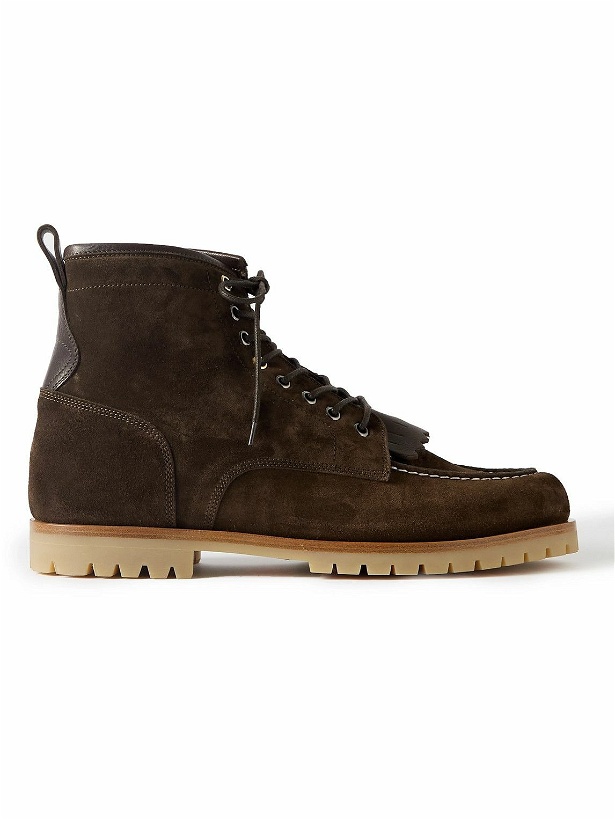 Photo: Paul Smith - Jarmush Leather-Trimmed Suede Boots - Brown