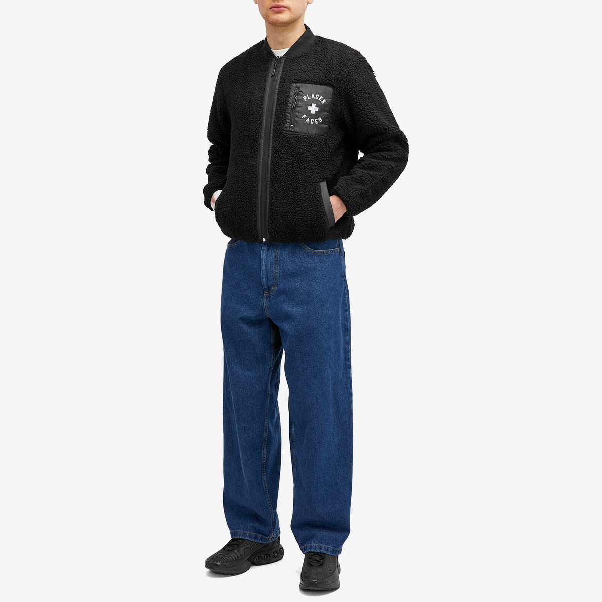 PLACES+FACES Men's P+F Sherpa Jacket in Black