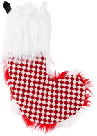 JIU JIE SSENSE Exclusive Red & White Faux Fur Stocking