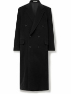 Auralee - Oversized Double-Breasted Super 160s Wool Coat - Black