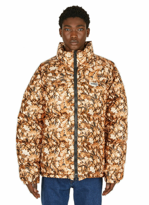 Photo: Leaves Puffer Jacket in Brown