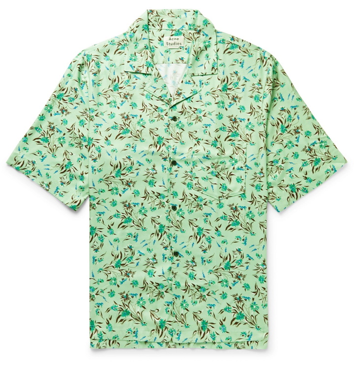 Photo: Acne Studios - Simon Camp-Collar Floral-Print Twill Shirt - Green