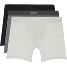 SKIMS Three-Pack Gray SKIMS Cotton 5 Boxer Briefs