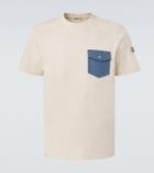Moncler Denim-trimmed cotton jersey T-shirt