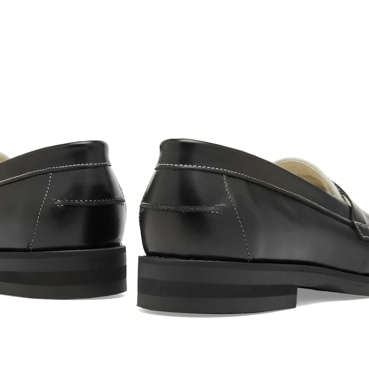 Duke + Dexter Women's Wilde Black & White Pony Penny Loafer in Multi