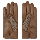 Gucci Brown Leather and G Gloves