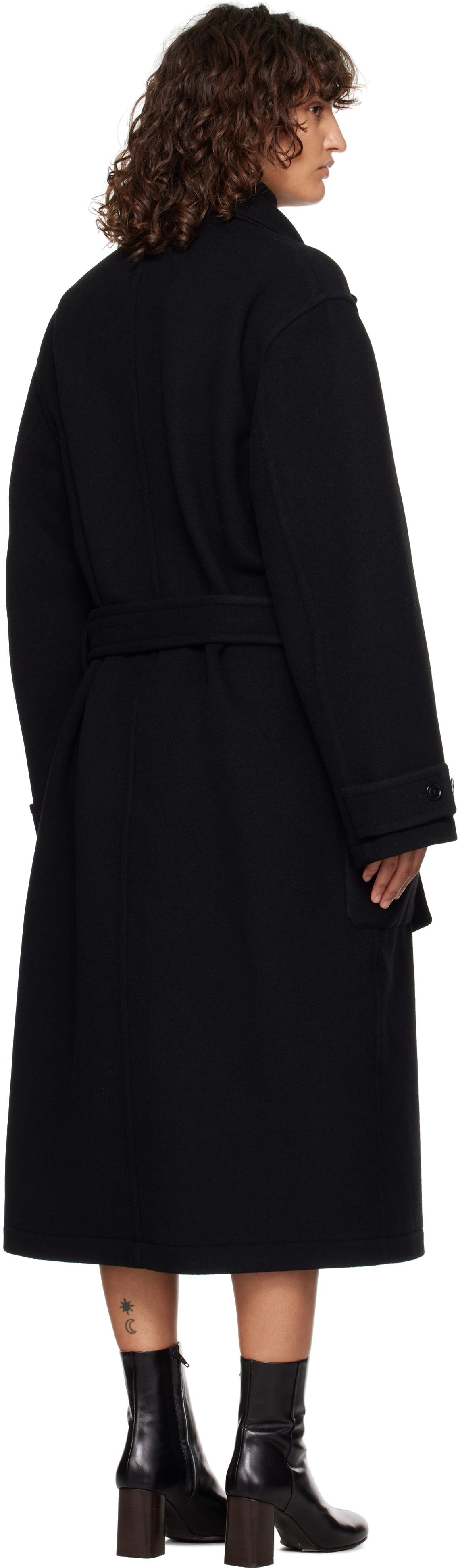 LEMAIRE Black Wrap Coat Lemaire