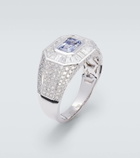 Shay Jewelry 18kt white gold ring with sapphire and diamond