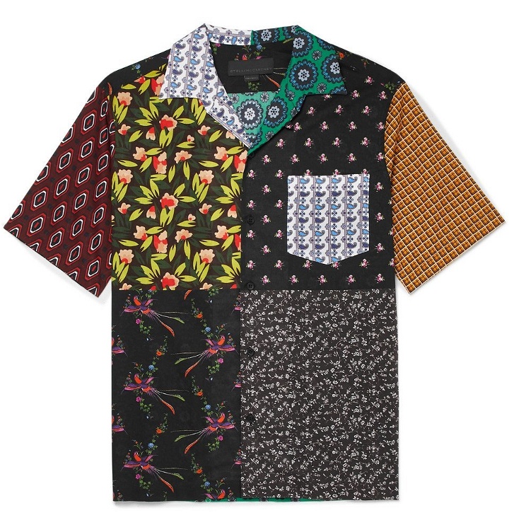Photo: Stella McCartney - Camp-Collar Panelled Printed Cotton-Voile Shirt - Multi