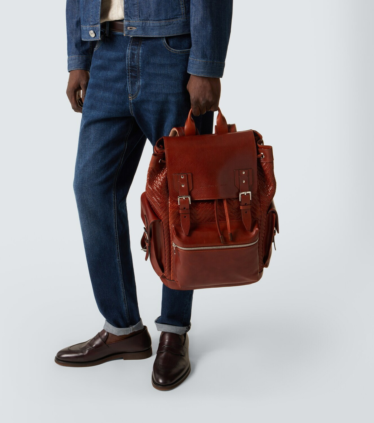 Brunello Cucinelli City leather backpack