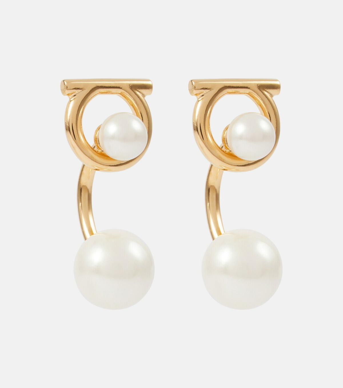 ピアス Ferragamo Orecchini Gancini Perla Gancini earrings with synthetic pearls - Women | Ferragamo
