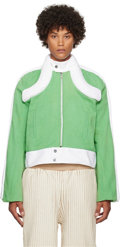 Photo: Stanley Raffington SSENSE Exclusive Green & White Denim Jacket