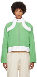 Stanley Raffington SSENSE Exclusive Green & White Denim Jacket