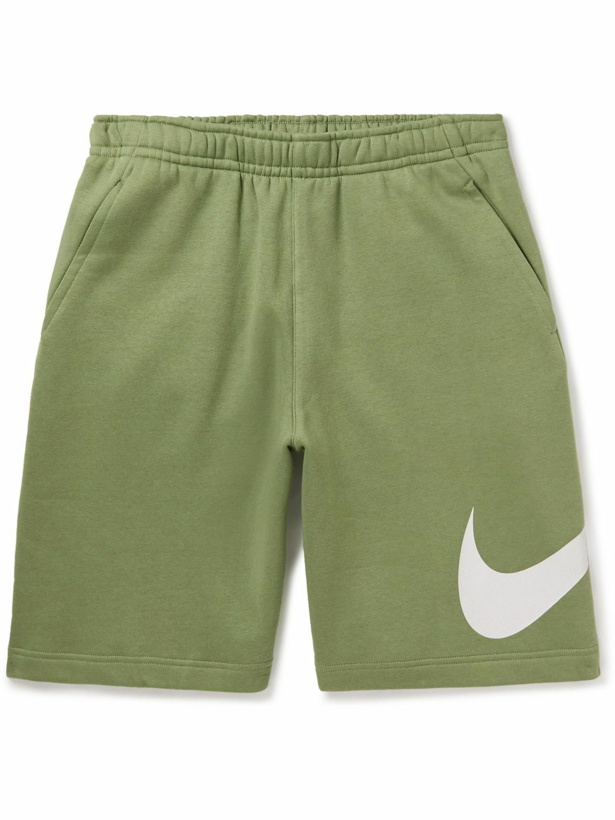 Photo: Nike - NSW Straight-Leg Logo-Print Cotton-Blend Jersey Shorts - Green