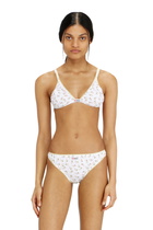 Diesel Cotton triangle bra with all-over floral print - Bras Womens in White